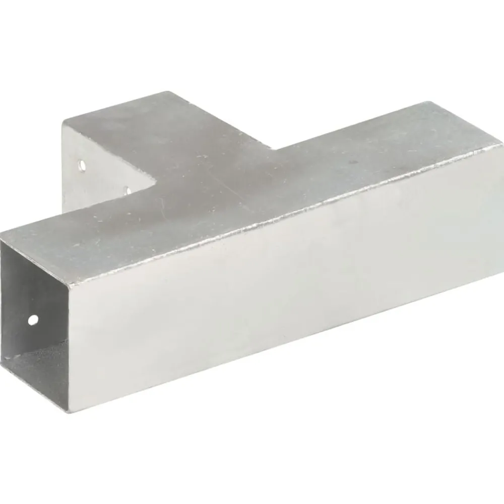 vidaXL Connecteur de poteau Forme en T Métal galvanisé 71x71 mm
