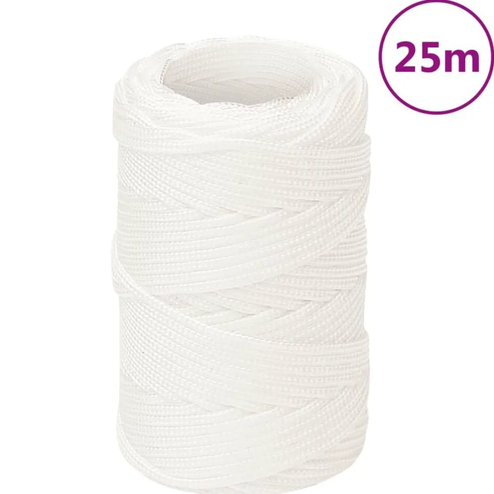 Accessoires De Quincaillerie-vidaXL Corde de bateau complet 2 mm 25 m Polypropylène Blanc
