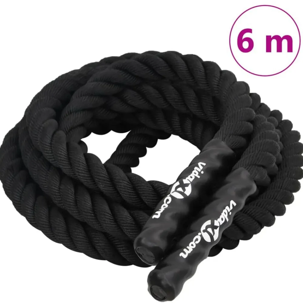 vidaXL Corde de combat noire 6 m 4,5 kg Polyester