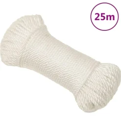 Accessoires De Quincaillerie-vidaXL Corde de travail 3 mm 25 m polypropylène Blanc