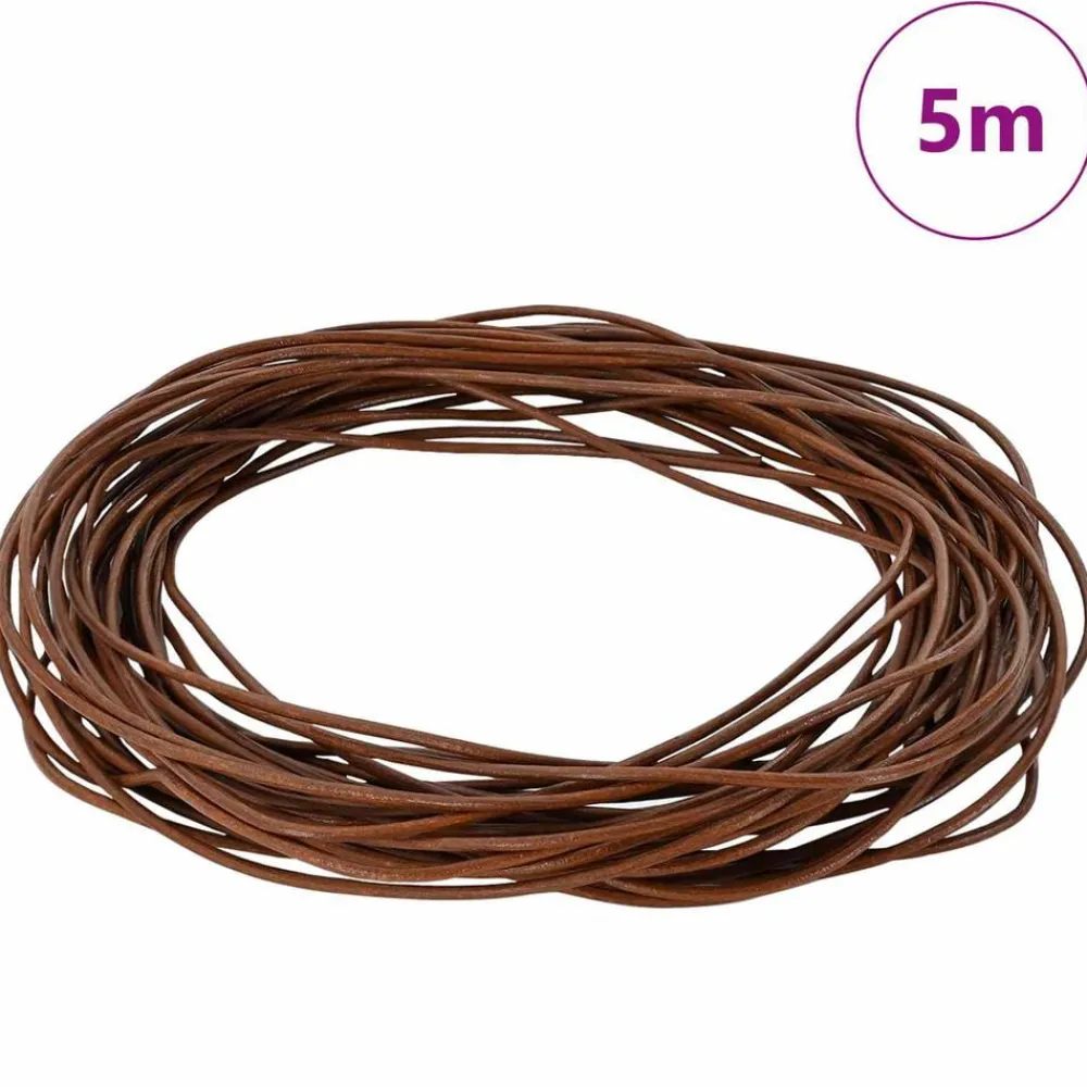 Arts & Loisirs-vidaXL Corde en Cuir Ø1 mm x 5 m Cuir Marron clair