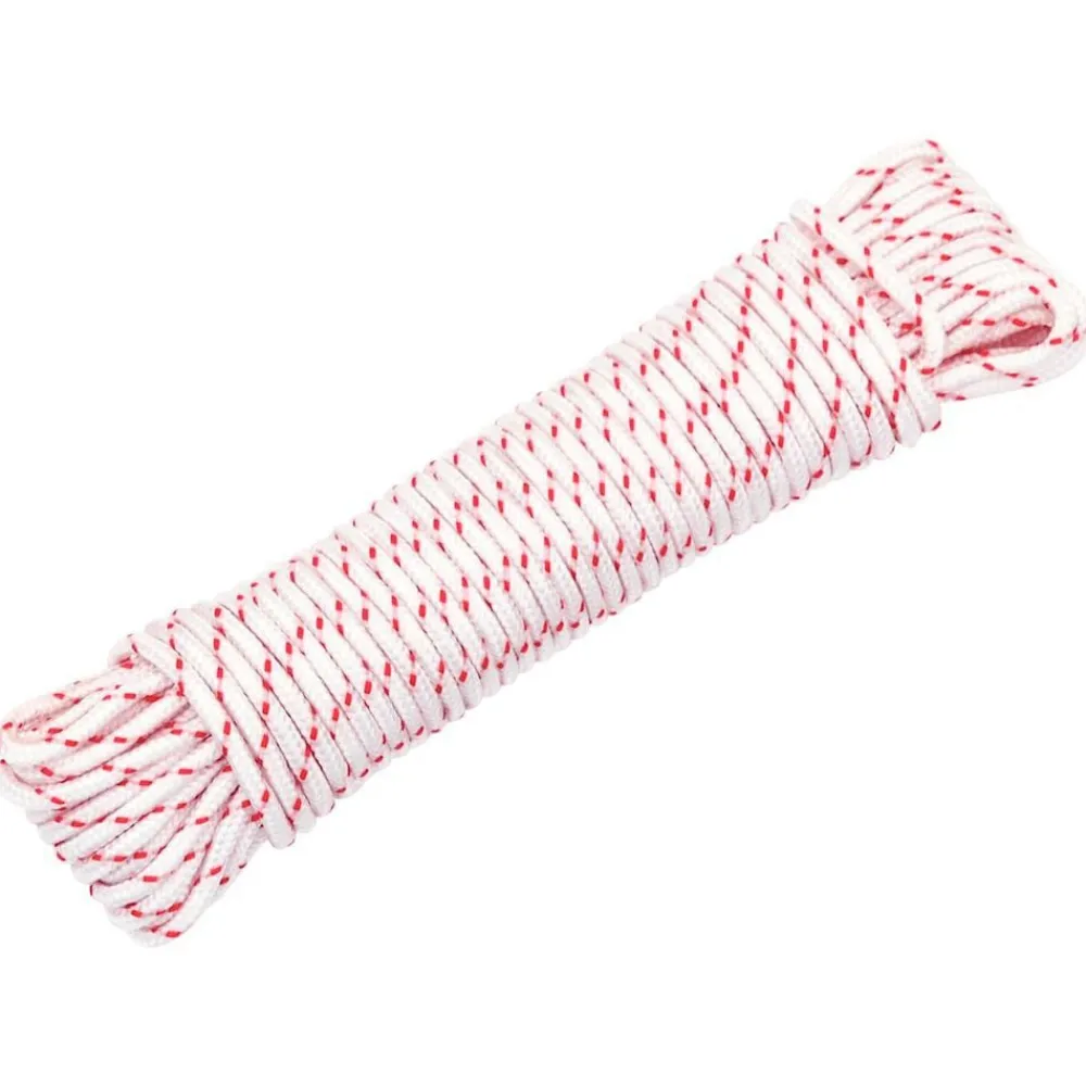 Accessoires De Quincaillerie-vidaXL Cordon de démarrage à tirer blanc et rouge Ø3 mm 10 m nylon