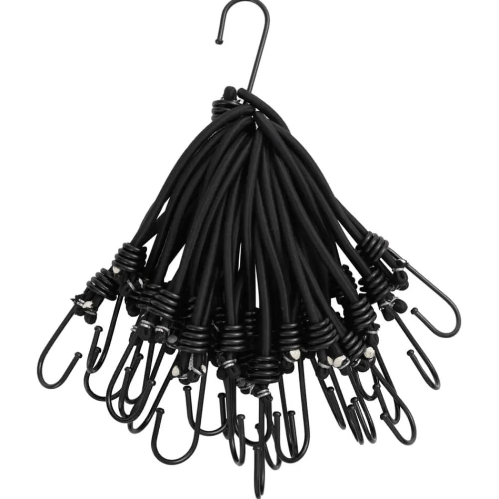 Loisirs De Plein Air-vidaXL Cordon élastique avec crochets 25 pcs 17 cm