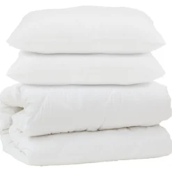 vidaXL Couette avec oreiller 3 pcs Blanc Microfibre
