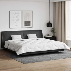 vidaXL Couette avec Oreillers 3 pcs Blanc Microfibre et Plumes D'oie