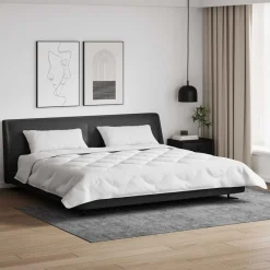 vidaXL Couette avec Oreillers 3 pcs Blanc Microfibre et Plumes D'oie