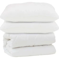 vidaXL Couette avec oreiller 3 pcs Blanc Microfibre