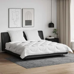 vidaXL Couette avec oreiller 3 pcs Blanc Microfibre
