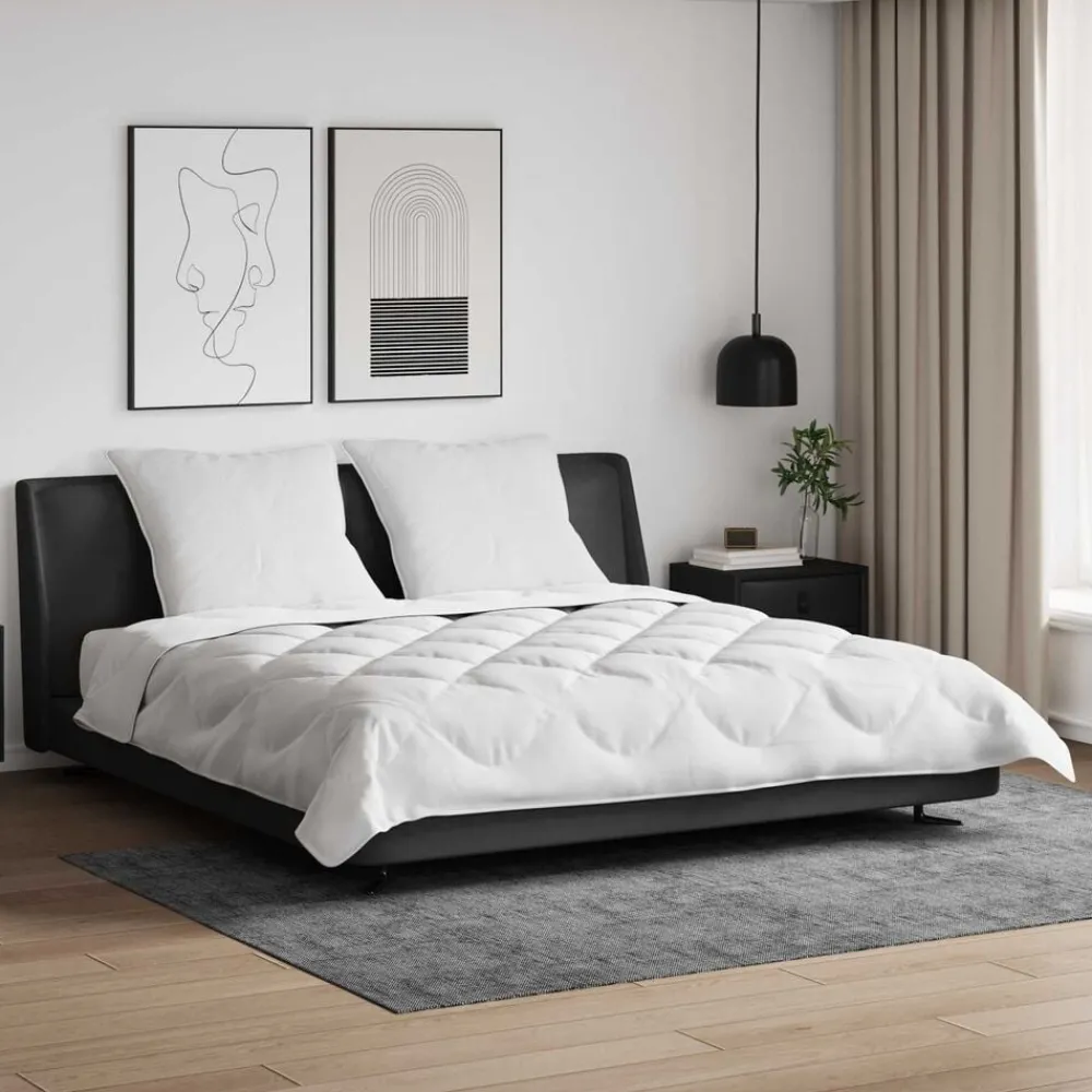 vidaXL Couette avec oreiller 3 pcs Blanc Microfibre