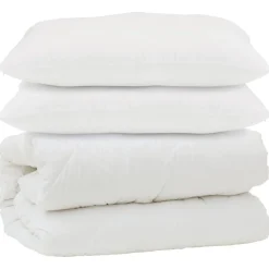 vidaXL Couette avec oreiller 3 pcs Blanc Microfibre