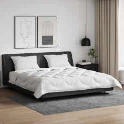 vidaXL Couette avec oreiller 3 pcs Blanc Microfibre