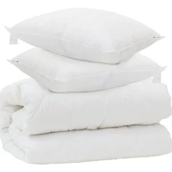vidaXL Couette avec Oreillers avec oreiller 3 pcs Blanc Microfibre