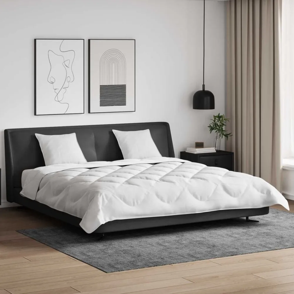 vidaXL Couette avec Oreillers avec oreiller 3 pcs Blanc Microfibre
