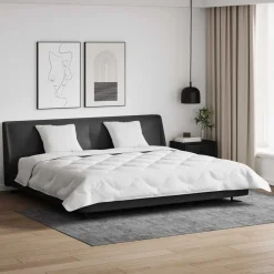 vidaXL Couette avec Oreillers 3 pcs Blanc Microfibre et Plumes D'oie
