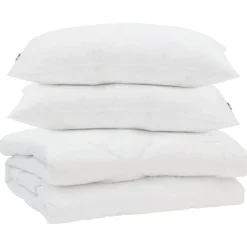 vidaXL Couette avec oreiller 3 pcs Blanc Microfibre