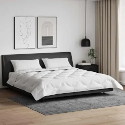 vidaXL Couette avec oreiller 3 pcs Blanc Microfibre