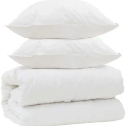 Linge-vidaXL Couette avec Oreillers avec oreiller 3 pcs Blanc Microfibre