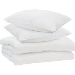 vidaXL Couette avec oreiller 3 pcs Blanc Microfibre