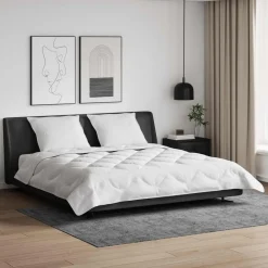 vidaXL Couette avec oreiller 3 pcs Blanc Microfibre