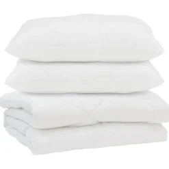 vidaXL Couette avec oreiller 3 pcs Blanc Microfibre