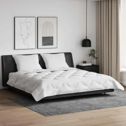 vidaXL Couette avec oreiller 3 pcs Blanc Microfibre