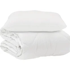 Linge-vidaXL Couette avec oreiller 2 pcs Blanc Microfibre