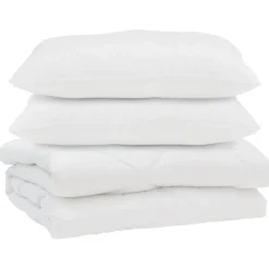 vidaXL Couette avec oreiller 3 pcs Blanc Microfibre