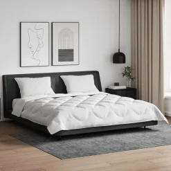 vidaXL Couette avec oreiller 3 pcs Blanc Microfibre