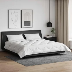 vidaXL Couette avec oreiller 3 pcs Blanc Microfibre