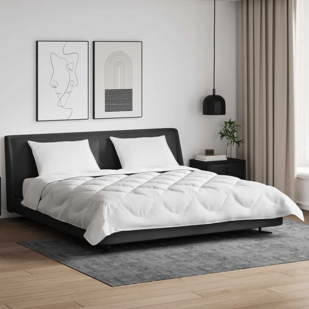 Linge-vidaXL Couette avec Oreillers avec oreiller 3 pcs Blanc Microfibre