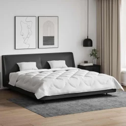 Linge-vidaXL Couette avec oreiller 3 pcs Blanc Microfibre