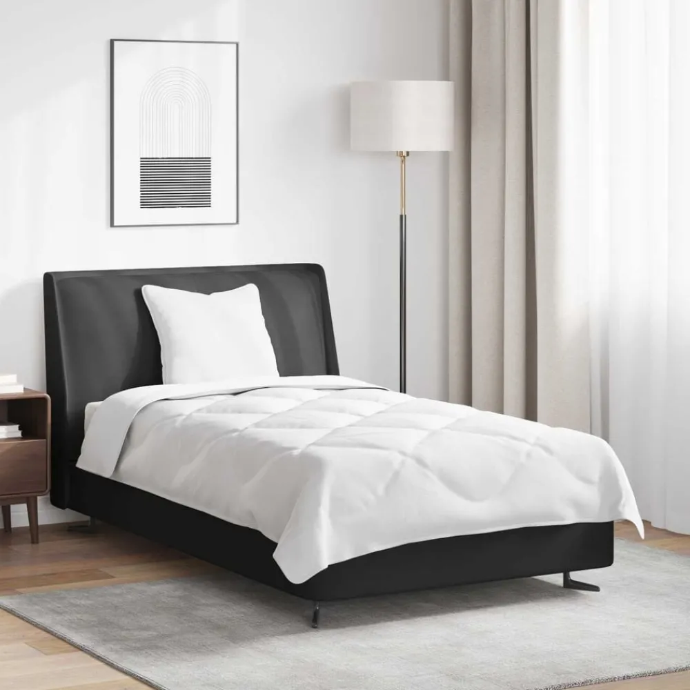 Linge-vidaXL Couette avec oreiller 2 pcs Blanc Microfibre