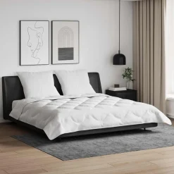 vidaXL Couette avec oreiller 3 pcs Blanc Microfibre
