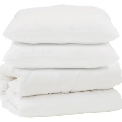 vidaXL Couette avec oreiller 3 pcs Blanc Microfibre