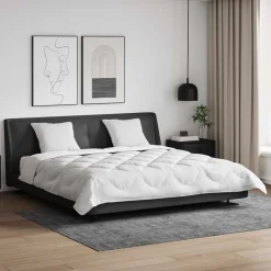 vidaXL Couette avec oreiller 3 pcs Blanc Microfibre