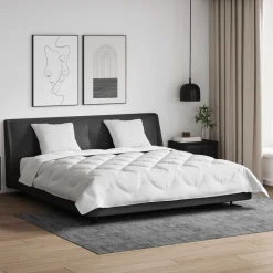 vidaXL Couette avec oreiller 3 pcs Blanc Microfibre