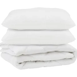 vidaXL Couette avec oreiller 3 pcs Blanc Microfibre