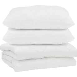 vidaXL Couette avec oreiller 3 pcs Blanc Microfibre