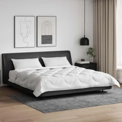Linge-vidaXL Couette avec Oreillers avec oreiller 3 pcs Blanc Microfibre