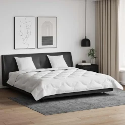vidaXL Couette avec oreiller 3 pcs Blanc Microfibre