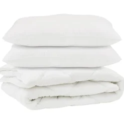 vidaXL Couette avec oreiller 3 pcs Blanc Microfibre