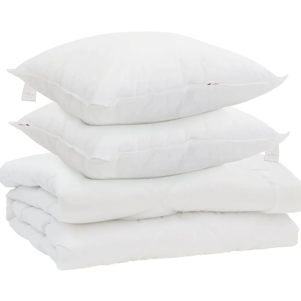 vidaXL Couette avec oreiller 3 pcs Blanc Microfibre