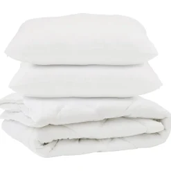 vidaXL Couette avec oreiller 3 pcs Blanc Microfibre