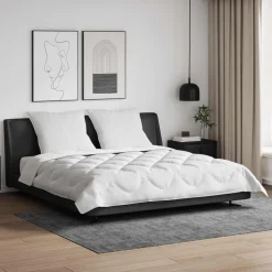 vidaXL Couette avec oreiller 3 pcs Blanc Microfibre
