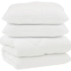 vidaXL Couette avec Oreillers 3 pcs Blanc Microfibre et Plumes D'oie