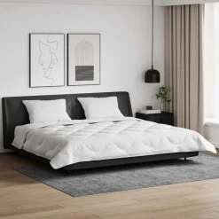 vidaXL Couette avec Oreillers 3 pcs Blanc Microfibre et Plumes D'oie