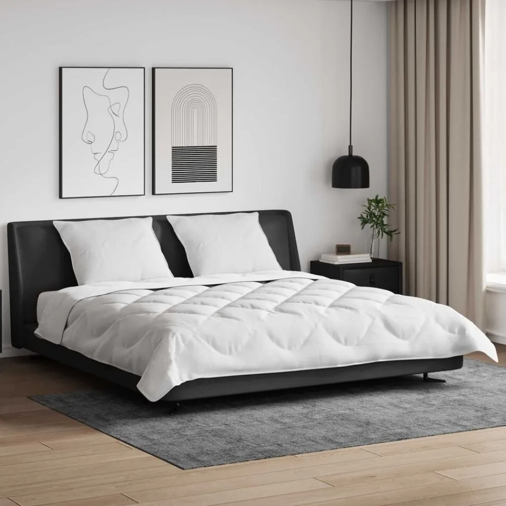 vidaXL Couette avec Oreillers avec oreiller 3 pcs Blanc Microfibre