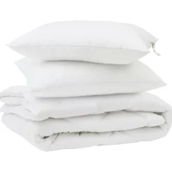 vidaXL Couette avec oreiller 3 pcs Blanc Microfibre