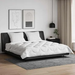 vidaXL Couette avec oreiller 3 pcs Blanc Microfibre