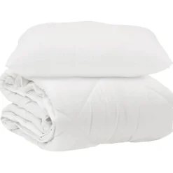Linge-vidaXL Couette avec oreiller 2 pcs Blanc Microfibre